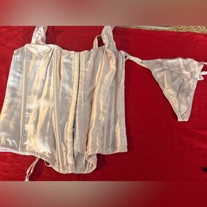 Victoria Secret Elegant Cream Corset and Panty Set